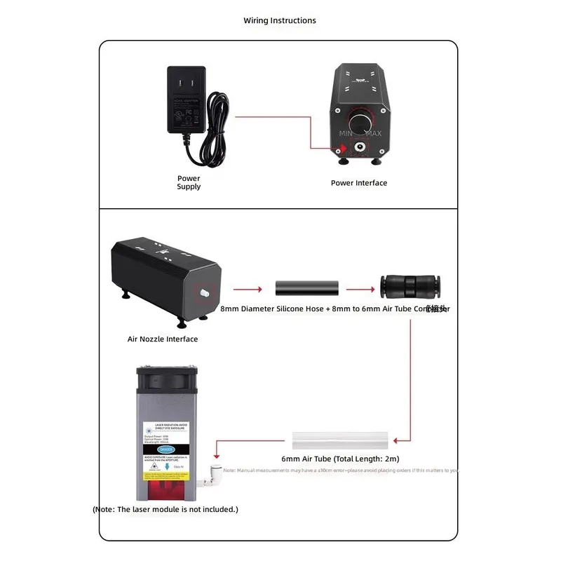 Air Assist Pump Laser - Kit Ausiliario Pompa d'Aria per Taglierina